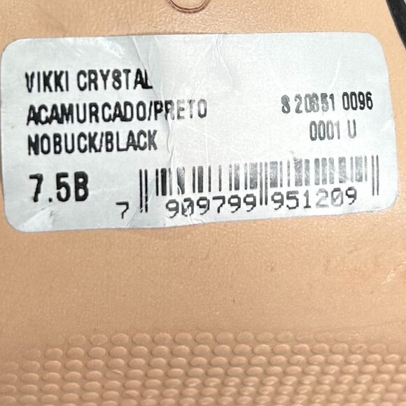 Schutz Vikki Crystal Sandal Nobuck Black with Rainbow Crystals Size 7.5 - Picture 7 of 15